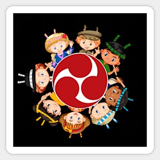 Colorful Taiko Kids Red Mitsudomoe Symbol Sticker